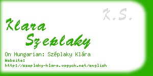 klara szeplaky business card