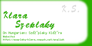 klara szeplaky business card